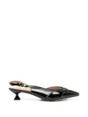 Keys Crossover-strap Slingback Pumps In Black