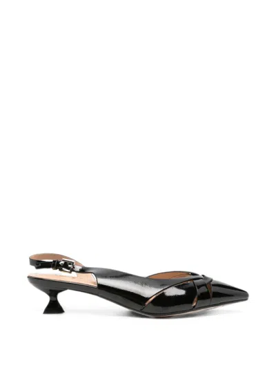 Keys Crossover-strap Slingback Pumps In Black