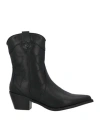 Keys Woman Ankle Boots Black Size 11 Textile Fibers In Black