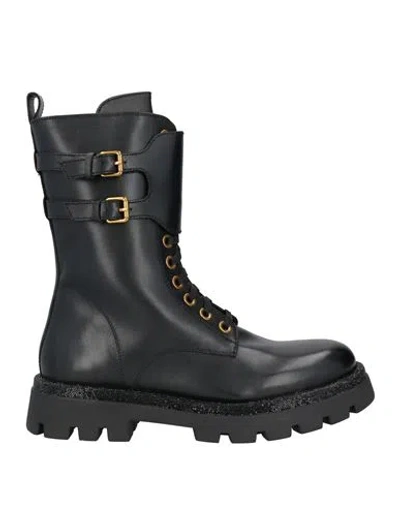 Keys Woman Ankle Boots Black Size 8 Leather