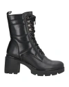 Keys Woman Ankle Boots Black Size 9 Textile Fibers In Black
