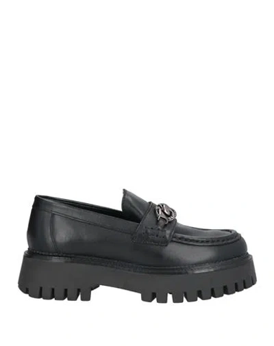 Keys Woman Loafers Black Size 8 Textile Fibers