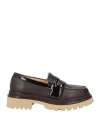 Keys Woman Loafers Dark Brown Size 8 Leather In Brown