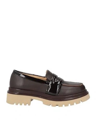 Keys Woman Loafers Dark Brown Size 8 Leather