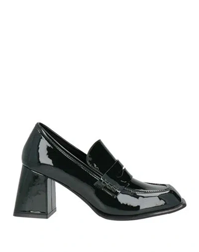 Keys Woman Loafers Dark Green Size 7 Synthetic Fibers In Black