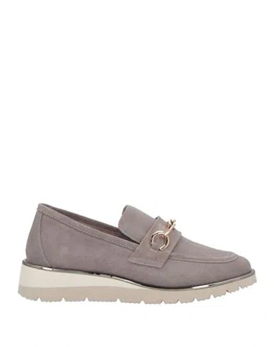 Keys Woman Loafers Grey Size 9 Leather