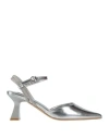 Keys Woman Pumps Silver Size 8 Textile Fibers In Silver