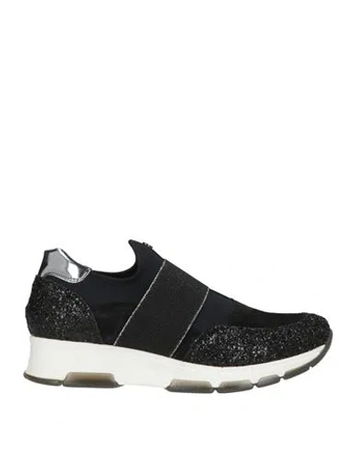 Keys Woman Sneakers Black Size 6 Leather, Textile Fibers