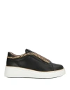 Keys Woman Sneakers Black Size 7 Leather, Textile Fibers In Black