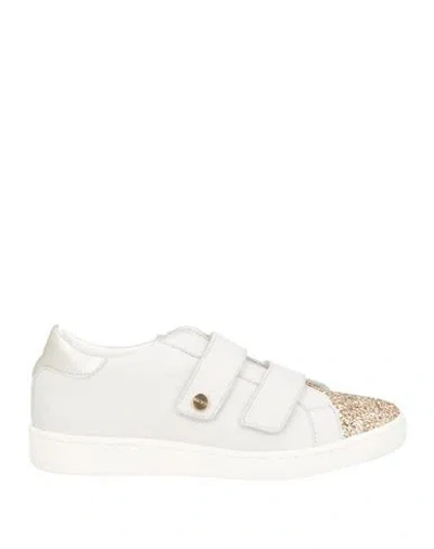 Keys Woman Sneakers Off White Size 6 Leather, Textile Fibers