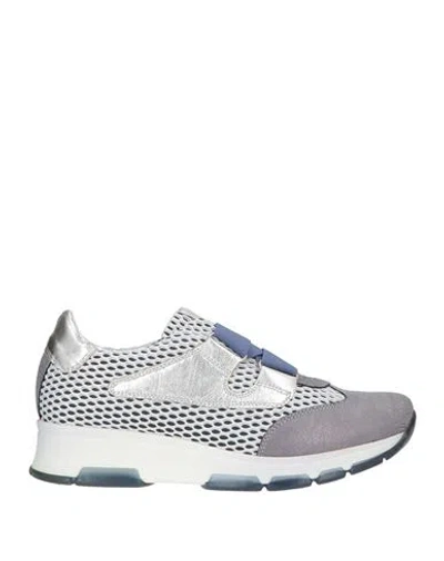 Keys Woman Sneakers Slate Blue Size 7 Leather, Textile Fibers