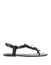 Keys Woman Thong Sandal Black Size 7 Rubber