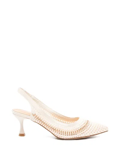Keys Woven Point-toe Pumps In White