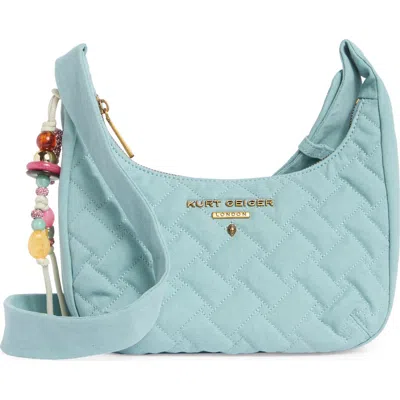 Kg Kurt Geiger Angel Quilted Hobo Shoulder Bag In Blue