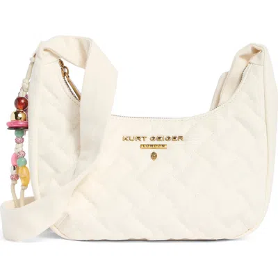 Kg Kurt Geiger Angel Quilted Hobo Shoulder Bag In White
