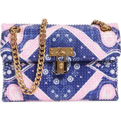 Kg Kurt Geiger Crystal Fabric Mini Brixton Convertible Crossbody Bag In Pink