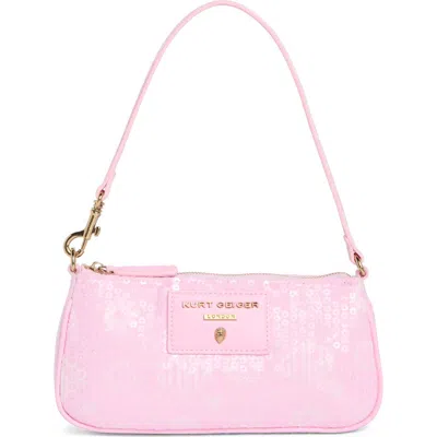Kg Kurt Geiger Highgate Small Sequin Wristlet In Pink