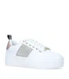 Kg Kurt Geiger Lighter Embellished Low-top Faux-leather Trainers In White