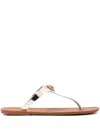 Kg Kurt Geiger Metallic-embellished Thong Slippers In Metallic