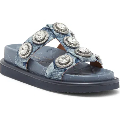 Kg Kurt Geiger Orson Crystal Slide Sandal In Blue