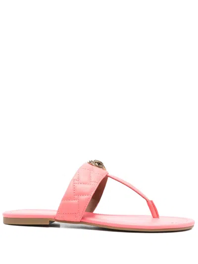 Kg Kurt Geiger Quilted Embellished Slippers In Pink