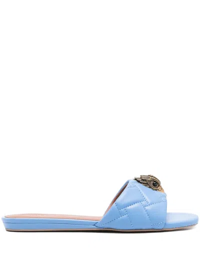 Kg Kurt Geiger Quilted Embellished Slippers In Blue