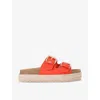 KG KURT GEIGER KG KURT GEIGER WOMEN'S ORANGE RAQUEL ROPE-SOLE FAUX-LEATHER SANDALS