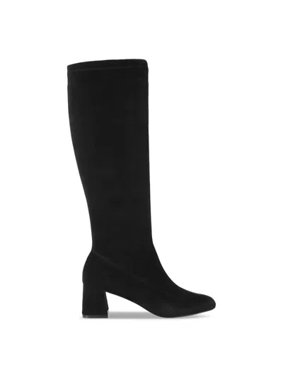 Kg Kurt Geiger Storm Microsuede Knee-high Boots In Black