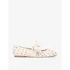 KG KURT GEIGER MASTER STUDDED FAUX-LEATHER BALLET FLATS