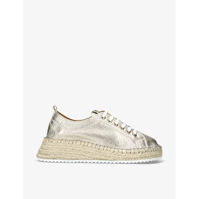 Kg Kurt Geiger Womens Gold Louise Low-top Leather Espadrille Trainers