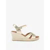 Kg Kurt Geiger Womens Gold Pama Wedge-heel Leather Sandals In Gold