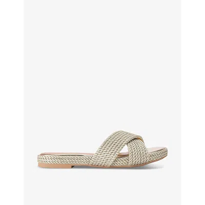 Kg Kurt Geiger Womens Gold Regina Metallic-rope Woven Sandals