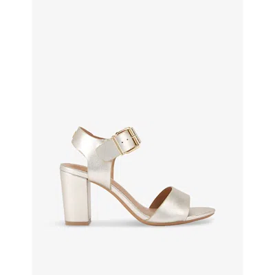 Kg Kurt Geiger Womens Gold Sutton Metallic Faux-leather Sandals