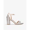 Kg Kurt Geiger Womens Silver Faryn Bling Crystal-embellished Heeled Woven Sandals In Silver