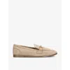 KG KURT GEIGER KG KURT GEIGER WOMEN'S TAUPE MADELINE HORSE BIT CHAIN SUEDE LOAFERS