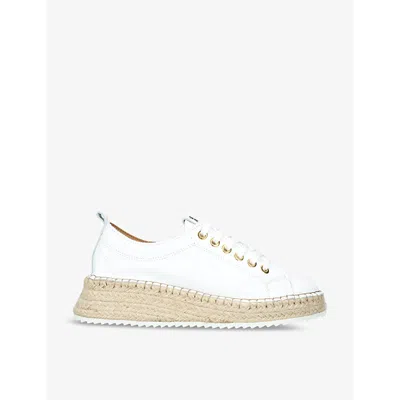 Kg Kurt Geiger Womens White Louise Low-top Leather Espadrille Trainers