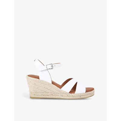 Kg Kurt Geiger Womens White Pama Wedge-heel Leather Sandals