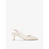 Kg Kurt Geiger Womens Bone Aria Low 2 Leather Slingback Courts In Bone
