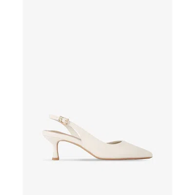 Kg Kurt Geiger Womens Bone Aria Low 2 Leather Slingback Courts