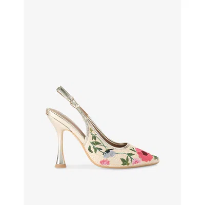 Kg Kurt Geiger Womens Beige Comb Aria2 Woven Slingbacks Eur 36 / 3 Uk In Multi