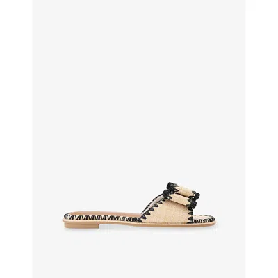 Kg Kurt Geiger Womens Beige Comb Robbie Slim Woven Sandals Eur 38/5 Uk In Brown