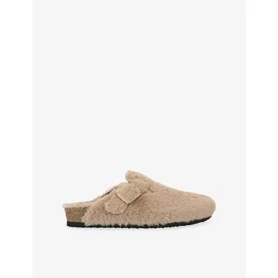 Kg Kurt Geiger Womens Beige Nia Faux-fur Mules Eur 41 / 8 Uk In Neutral