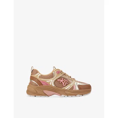 Kg Kurt Geiger Womens Beige Oth Lexie Mesh Trainers Eur 40 / 7 Uk In Brown