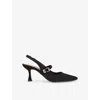 Kg Kurt Geiger Womens Black Alina Sling-back Suede Heeled Courts