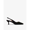 Kg Kurt Geiger Womens Aria Low 2 Slingback Suede Courts Blac In Black