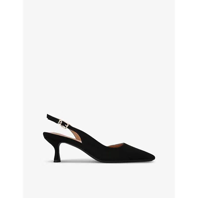 Kg Kurt Geiger Womens Aria Low 2 Slingback Suede Courts Blac In Black