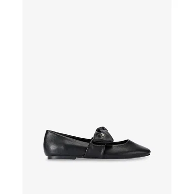 Kg Kurt Geiger Womens Black Master Faux-leather Ballet Flats Eur 39 / 6 Uk
