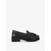 Kg Kurt Geiger Womens Black Minnie Tassel-trim Leather Loafers In Black