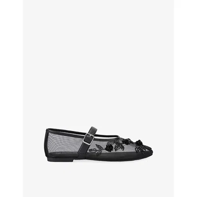 Kg Kurt Geiger Womens Black Nacy Embellished Mesh Pumps Eur 39 / 6 Uk