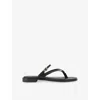 Kg Kurt Geiger Womens  Rail Faux-leather Flat Sandals In Black